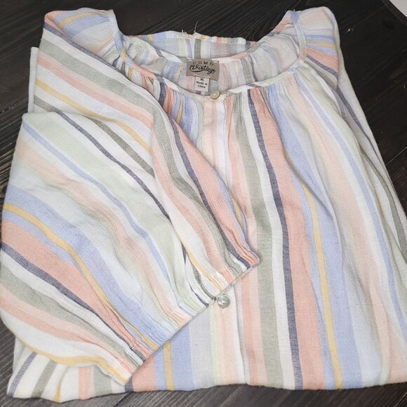 Como Vintage button up Short Balloon Sleeve Blouse Size XL - Picture 1 of 9